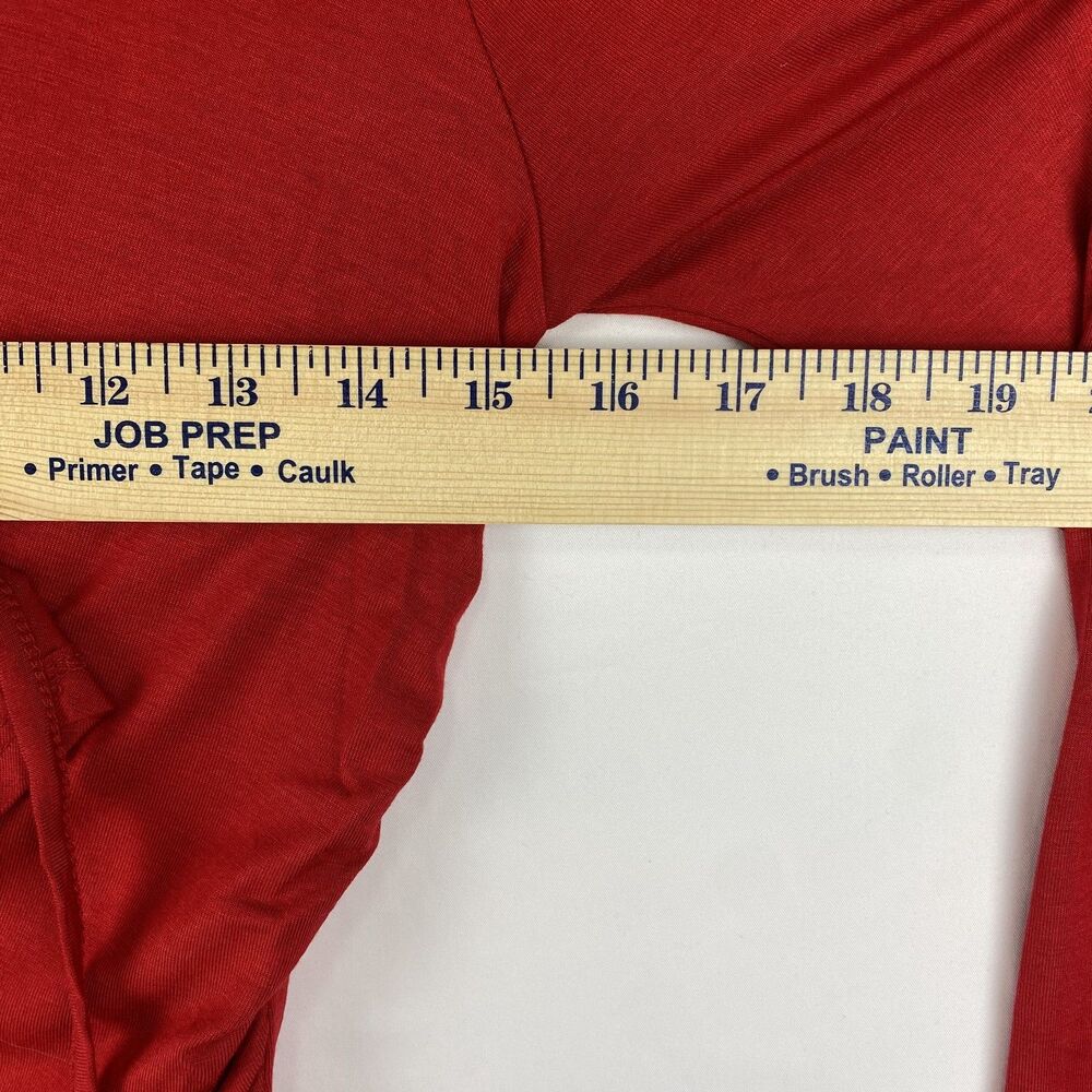 Women’s Red Long Sleeve Wrap Top with Tie Detail Size M - Picture 4 of 7